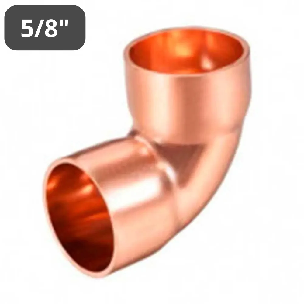 Codo de cobre 5/8 x 90°, radio corto