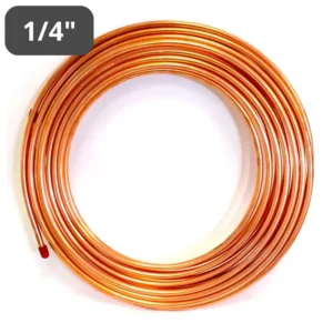 Rollo de tuberia, tubo de cobre flexible 1/4 x 50', calibre 0.030, TIPO ACR ASTM B280