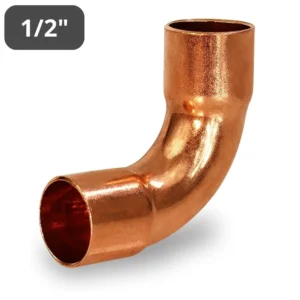 Codo de cobre 1-5/8 x 90°, radio corto