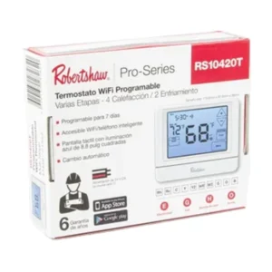 Termostato 2 etapa digital, programable 7 dias & 5-1-1, touchscreem, WiFi, modelo RS10420T, ROBERTSHAW