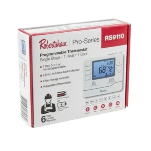 Termostato 1 etapa digital, programable 7 dias & 5-1-1, modelo RS9110, ROBERTSHAW